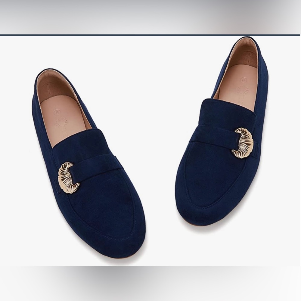 Navy Blue Velvet Pastry Office Penny Loafers